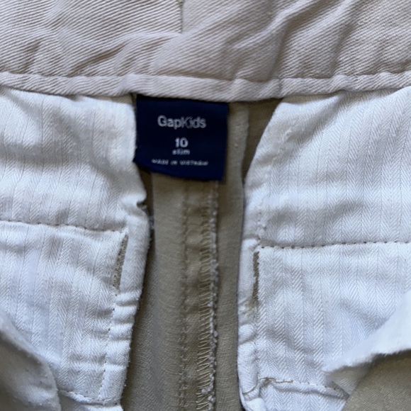 GAP classic khaki 100% cotton pants boys 10 slim with adjustable waist tabs - Picture 7 of 15